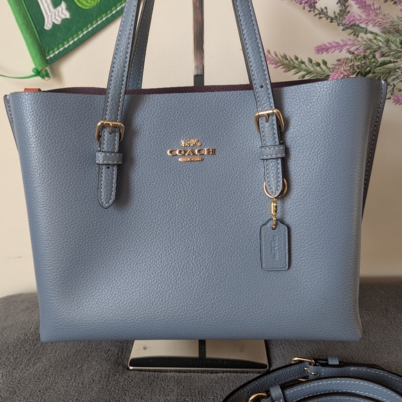 Coach Slate Blue Mollie 25 Tote - Picture 2 of 11